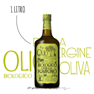 Olio Extra Vergine di Oliva Biologico - Bottiglia da 1 litro - Famiglia Pomponio