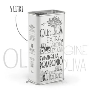 Olio Extra Vergine di Oliva - Lattina da 5 litri - Famiglia Pomponio